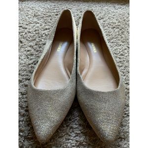 Anthropologie Audrey Brooke Metallic flats size 9.5
